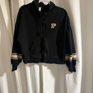 PINK Victoria's Secret Black and Cream Sweater